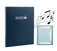 Irtyif Carpeta para Partituras,Carpeta de Música,Tamaño A4 Documento de Nota Musical, 30 Fundas,Plástico,Doble Cara,Carpeta de Archivos de MúSica para Guardar Partituras Musicales,Archivos(Azul)
