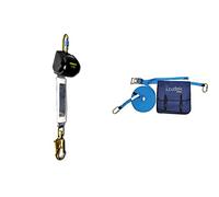 Irudek 100307700028 Anticaídas retráctil de Cinta con absorbedor Tiger 2,5 Metros & X2 Línea de vida portátil, azul