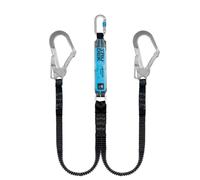 IRUDEK ASTUN FLEX Y 180HSS - Absorbedor de energía doble elástico 140-180 cm con cinta de poliéster, conectores de acero Silverlight 1135 y 984, chip NFC Ready, impacto <6 kN, 140 kg, EN 355/VG11.062