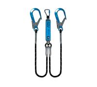 Irudek ASTUN Y 140HSA - Absorbedor de energía doble de 140 cm con cuerdas de poliéster, conectores de aluminio Silverlight 1135 y 984, impacto <6 kN, 140 kg, chip NFC Ready, EN 355 / EN 362 / VG11.063