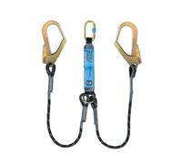 Irudek ASTUN Y 140HSS - Absorbedor de energía doble con cuerdas de poliéster de 140 cm, conectores de acero Steelsafe 981 y 39, impacto <6 kN, 140 kg, chip NFC Ready, EN 355 / EN 362 / VG11.063