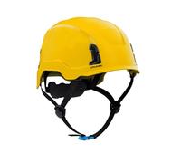 Irudek OREKA II Amarillo - Casco dieléctrico para Trabajos en Altura, ABS Ultraligero, Sistema ROUNDFIT, Chip NFC Integrado, Ranuras universales 30 mm, Certificado EN 397 y EN 50365