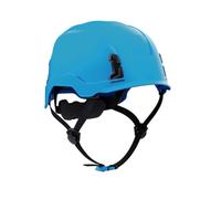 Irudek OREKA II MIPS Azul - Casco dieléctrico con tecnología MIPS para Trabajos en Altura, ABS Ultraligero, Sistema ROUNDFIT, Chip NFC, Ranuras universales 30 mm, Certificado EN 397 y EN 50365