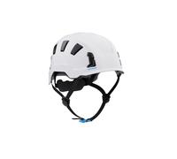 Irudek OREKA II Vent Blanco - Casco de Seguridad ventilado para Trabajos en Altura, ABS Ultraligero, barboquejo Ajustable, Ranuras universales 30 mm, Chip NFC, EN 397 / EN 12492