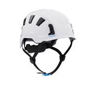 Irudek OREKA II Vent Blanco - Casco de Seguridad ventilado para Trabajos en Altura, ABS Ultraligero, barboquejo Ajustable, Ranuras universales 30 mm, Chip NFC, EN 397 / EN 12492