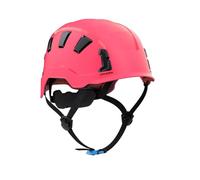 Irudek OREKA II Vent Rosa - Casco ventilado para Trabajos en Altura, ABS Ultraligero, barboquejo Ajustable, Ranuras universales 30 mm, Chip NFC Integrado, Certificado EN 397 y EN 12492