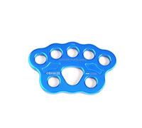 Irudek PRO310 - Placa multianclaje de aluminio con 8 puntos (1 principal, 5 inferiores y 2 laterales), para instalaciones versátiles, 40 kN, EN 362, 215 g