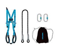 Irudek ROQUE NUBLO XXL-XXXL - Kit de retención con arnés LIGHT PLUS 2, elemento de amarre NEXION 150, 2 mosquetones STEELSAFE 981 y bolsa LIGHTBAG 10L, componentes certificados EN 361, EN 362 y EN 354