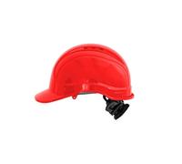 Irudek STILO 300V Rojo - Casco de Seguridad ventilado en ABS, Aislamiento eléctrico 1000 V c.a. / 1500 V c.c., arnés 6 Puntos con Ruleta, EN 397 / EN 50365, Talla 52-66 cm