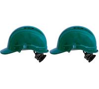 Irudek STILO 300V Verde - Casco de Seguridad ventilado en ABS, Aislamiento eléctrico 1000 V c.a. / 1500 V c.c., arnés 6 Puntos con Ruleta, EN 397 / EN 50365, Talla 52-66 cm (Paquete de 2)