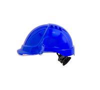 Irudek STILO 600V Azul - Casco de Seguridad ventilado en ABS con protección Lateral, Aislamiento eléctrico 1000 V c.a. / 1500 V c.c., arnés 6 Puntos, EN 397 / EN 50365, Talla 52-66 cm