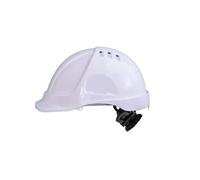 Irudek STILO 600V Blanco - Casco de Seguridad ventilado en ABS con protección Lateral, Aislamiento eléctrico 1000 V c.a. / 1500 V c.c., arnés 6 Puntos, EN 397 / EN 50365, Talla 52-66 cm