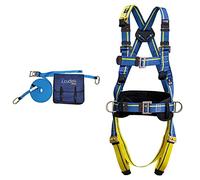 Irudek X2 Línea de vida portátil, azul & 100404500005 anticaídas Light Plus 4 Arnés básico con cinturón para Trabajos en Altura, L-XL