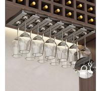 IRUGS Estante Para Almacenamiento De Tazas De Acero Inoxidable, Soporte Para Copas, Cuelga Copas De Gran Capacidad, SSoportes Para Copas De Vino, Cha Para Bar, Cocina(24.40 * 9.05in)