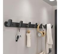 IRUGS Ganchos De Pared De Aluminio - Toallero Resistente - Ganchos para Almacenamiento En El Hogar - Gris - No Requiere Perforación - Ahorra Espacio - Resistente Al Agua(70cm/27.5in)