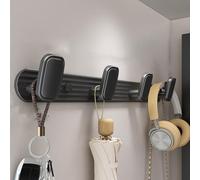 IRUGS Ganchos De Pared De Aluminio - Toallero Resistente - Ganchos para Almacenamiento En El Hogar - Gris - No Requiere Perforación - Ahorra Espacio - Resistente Al Agua(33cm/12.9in)