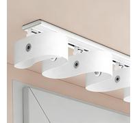 IRUGS Riel De Cortina De Techo Ondas De Aluminio Barra De Cortinas Ultrafino con Juego De Cinta para Oficina, Sala De Estar, Dormitorio(Blanca,180cm/5.9ft)