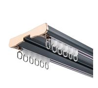 IRUGS Riel De Cortina Doble De Aluminio - riel Cortina Techo con Conector de 90 Grados, para Separador de ambientes de Cortina de Ventana de bahía de Ducha RV(Blue,420cm/13.8ft)