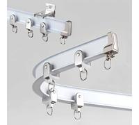 IRUGS Riel De Cortina Flexible En Aluminio - Doblable, Barra De Cortinas Universal para Montaje Techo O Pared Separador De Ambientes De Cortina De Ventana De Bahía De Ducha RV(White-B,70cm/2.30ft)