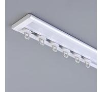 IRUGS Riel De Cortina Ultrafino, Juego De Rieles De Cortina Montados En El Techo, Curva de 90 Grados, Pista Silenciosa Vía Recta, para Salón, Dormitorio, Ventana(Blanca,150cm/4.92ft)