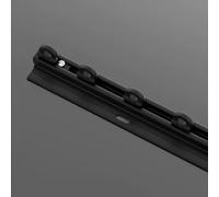 IRUGS Riel De Cortina Ultrafino, Riel De Cortina De Techo De Aluminio, Pista Silenciosa Vía Recta, para Separador De Ambientes Ducha Dormitorio(Negro,580cm/19.0ft)