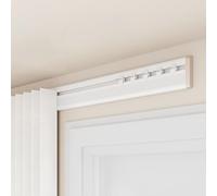 IRUGS Riel De Cortina Ultrafino, Rieles De Techo para Divisor De Ambientes, Curvas De 90°, Guía Cortina Curva con Rodillos Silenciosos(A-Wall Mount,370cm/12.1ft)