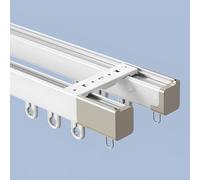 IRUGS Riel para Cortinas Simple/Doble, Barra De Cortina Aluminio Resistentes, Montaje En Techo O Pared, Desliza Suave Y Silencioso, para Salón Dormitorio Cocina(White-B,490cm/16.1ft)