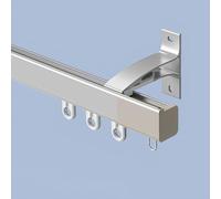 IRUGS Riel para Cortinas Simple/Doble, Barra De Cortina Aluminio Resistentes, Montaje En Techo O Pared, Desliza Suave Y Silencioso, para Salón Dormitorio Cocina(Gray-C,420cm/13.8ft)