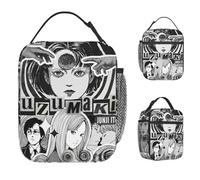 IRUHHGU Bolsa de Almuerzo de Anime japonés Junji Ito Lonchera portátil con Cremallera Bolsa de Nevera con Estampado de Picnic Infantil Bolsos de Mano térmicos Oxford Divertidos