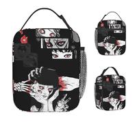 IRUHHGU Bolsa de Almuerzo de Anime japonés Junji Ito para Mujeres Lonchera Personalizada Bolsa de Picnic al Aire Libre Nevera Impermeable Bolsas térmicas