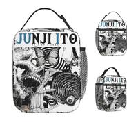 IRUHHGU Bolsa de Almuerzo de Anime japonés Junji Ito Picnic Lonchera para niños Impresión térmica Bolsos de Mano Oxford Nevera portátil