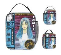 IRUHHGU Bolsa de Almuerzo de Portada Junji Ito Tomie para Mujeres Bolsa de Almuerzo con gráfico Bolsa de Nevera Escolar Bolsas de Comida Impermeables aisladas portátiles