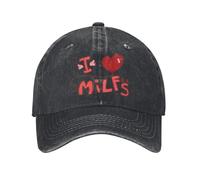 IRUHHGU Gorra de béisbol Unisex de Moda I Love Milfs Milf Hunter Gorra de Mezclilla desgastada Snapback Actividades al Aire Libre Ajuste Ajustable Gorra de Sombreros