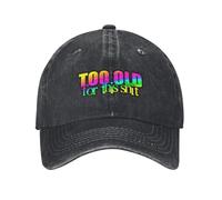 IRUHHGU Unisex Demasiado Viejo para Esta Gorra de béisbol Impresa Gorra de Camionero Ajustable Gorra de béisbol Snapback