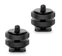 Iruihoo Adaptador de zapata para cámara, 2 unidades, rosca de trípode para zapata de flash, rosca de 1/4 pulgadas, para rosca de trípode en zapata de flash, micrófonos, grabadora de audio, conector de