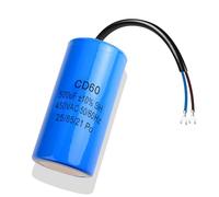 Iruihoo Condensador CD60 500uF AC 450V 50/60HZ, Condensador de arranque de motor eléctrico de arranque, con cable, para refrigerador, motor eléctrico, bomba de agua