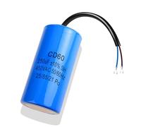 Iruihoo Condensador CD60 AC 450V 250uf 50/60HZ, Condensador de arranque de motor eléctrico de arranque, con cable, para refrigerador, motor eléctrico, bomba de agua