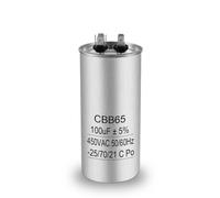 Iruihoo Condensador de motor CBB65 100 uF 450 V CA 50/60 Hz, condensador de arranque y funcionamiento de 20 µF con autocuración, carcasa metálica para aire acondicionado, refrigerador, compresor