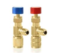 Iruihoo Válvula de seguridad para refrigerante, 2 unidades de acoplamiento rápido, aire acondicionado R410-R410, R410-R22, adaptador de conexión, 5/16-5/16, 5/16-1/4