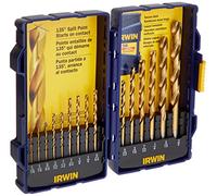 Irwin Tools 4935607 - Juego de brocas de acero de alta velocidad con revestimiento de titanio (15 piezas)