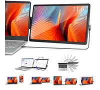 Iryreafer Extensor de pantalla para laptop, mini monitor de juegos de 11.6 pulgadas, giratorio de 360°, extensor de monitor portátil acoplable para laptop, compatible con Mac, PC, cromado, alimentado