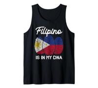 Is In My DNA Funny Filipino Filipinas Bandera Huella Dactilar Camiseta sin Mangas