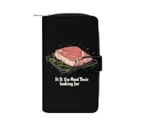 is It Meat Youre Looking for - Cartera larga de piel sintética para mujer, organizador de mano para oficina y viajes