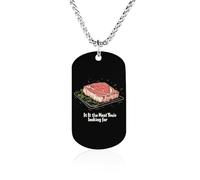 Is It Meat Youre Looking for - Collar ajustable de acero de titanio para mujeres y hombres, 23.6in（60cm）, Acero de titanio