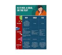 Is It RSV A Cold Or The Flu Symptom Comparison Chart Educational Health Poster for Living Room Clinic Office Decor(Unframed,16X24inch(40X60cm))