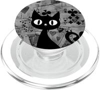 Is It Skills or Luck Grey Vamos a Jugar Algunas Cartas Gato Negro PopSockets PopGrip para MagSafe