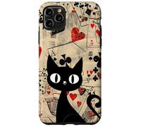 Is It Skills or Luck Retro Let's Play Some Cards Black Cat Carcasa para iPhone 11 Pro MAX