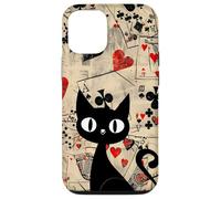 Is It Skills or Luck Retro Let's Play Some Cards Black Cat Carcasa para iPhone 12/12 Pro