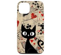 Is It Skills or Luck Retro Let's Play Some Cards Black Cat Carcasa para iPhone 13