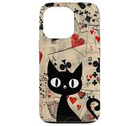 Is It Skills or Luck Retro Let's Play Some Cards Black Cat Carcasa para iPhone 13 Pro